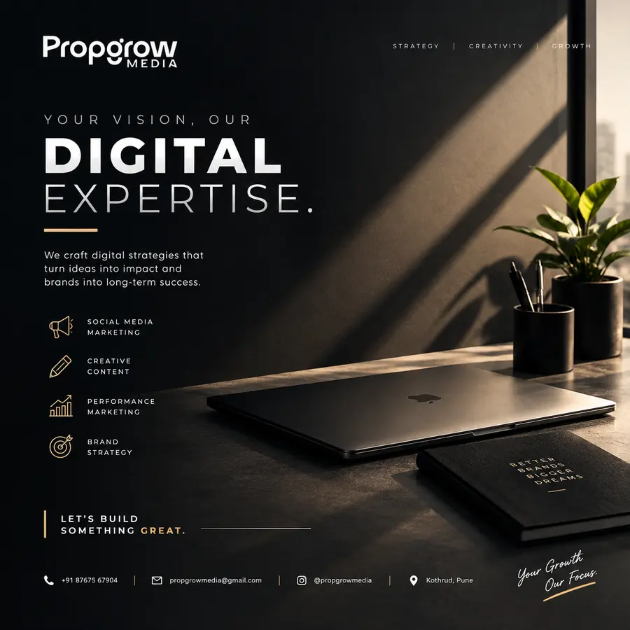 Your Vision, Our Digital Expertise. Social media creative for Propgrow Media.