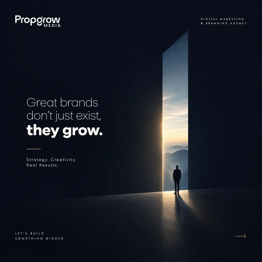 Great Brands Don't Just Exist, They Grow. Social media creative for Propgrow Media.