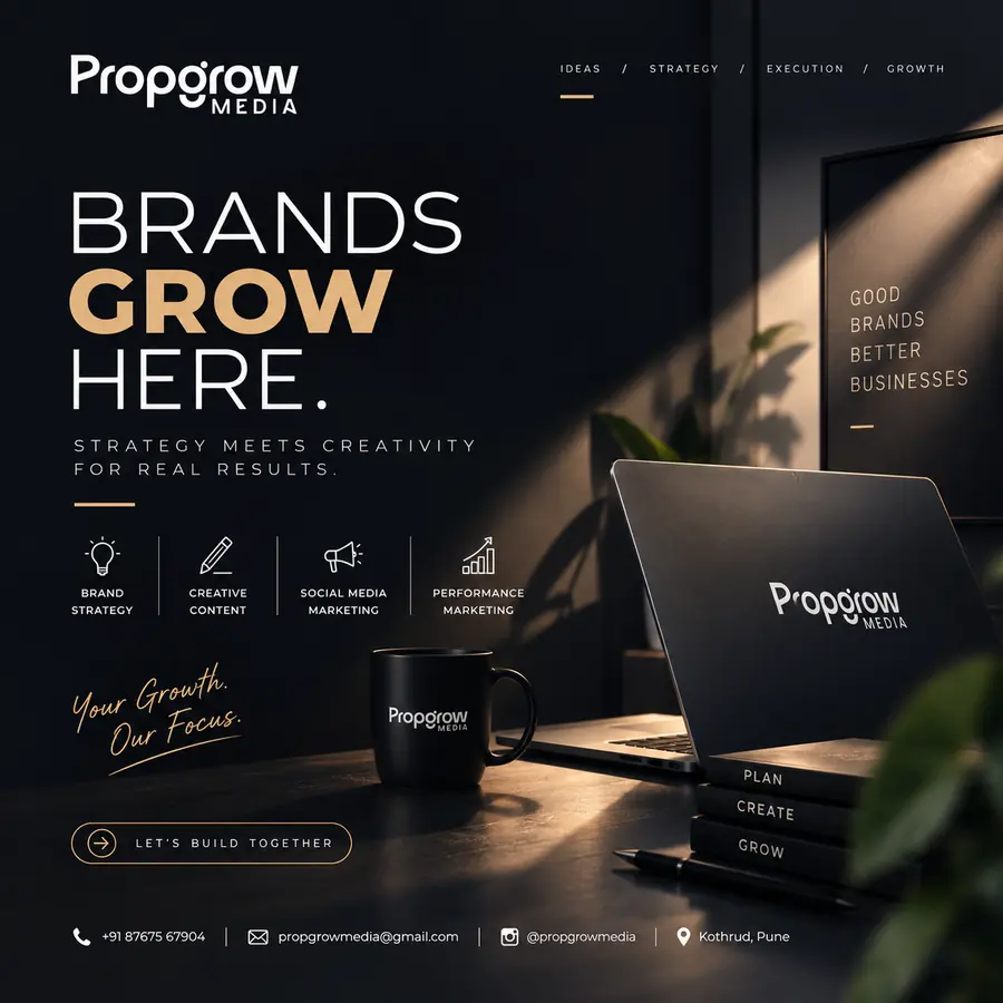 Brands Grow Here. Social media creative for Propgrow Media.