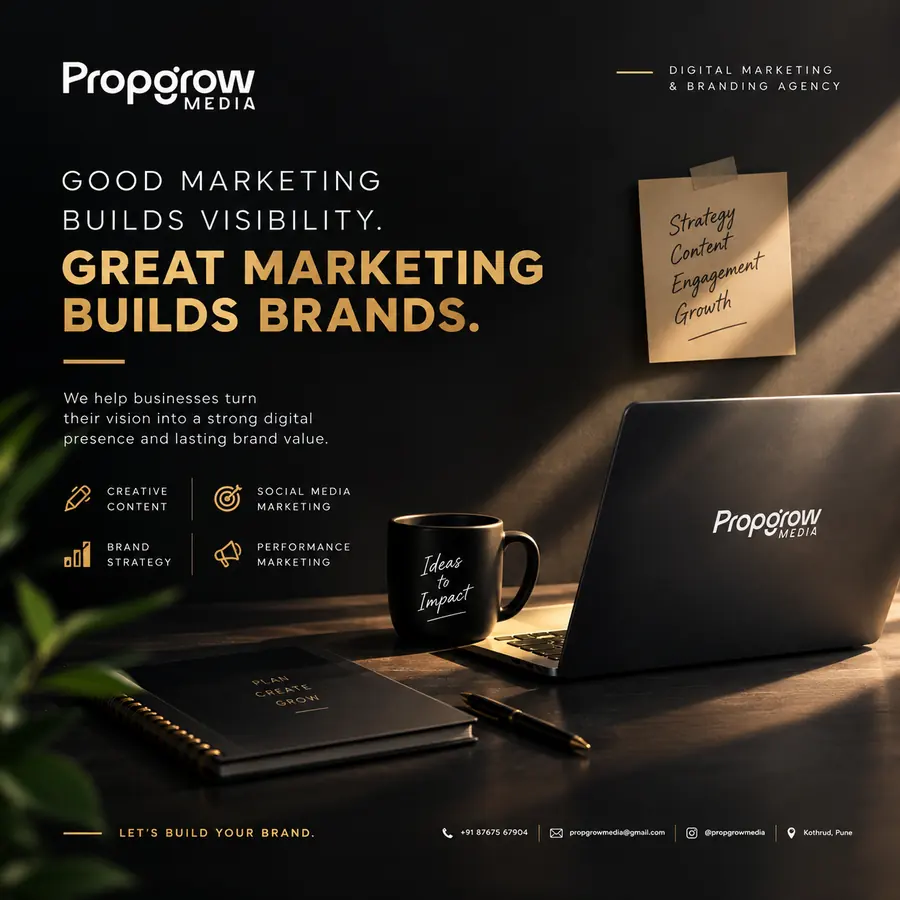 Good Marketing Builds Visibility. Social media creative for Propgrow Media.